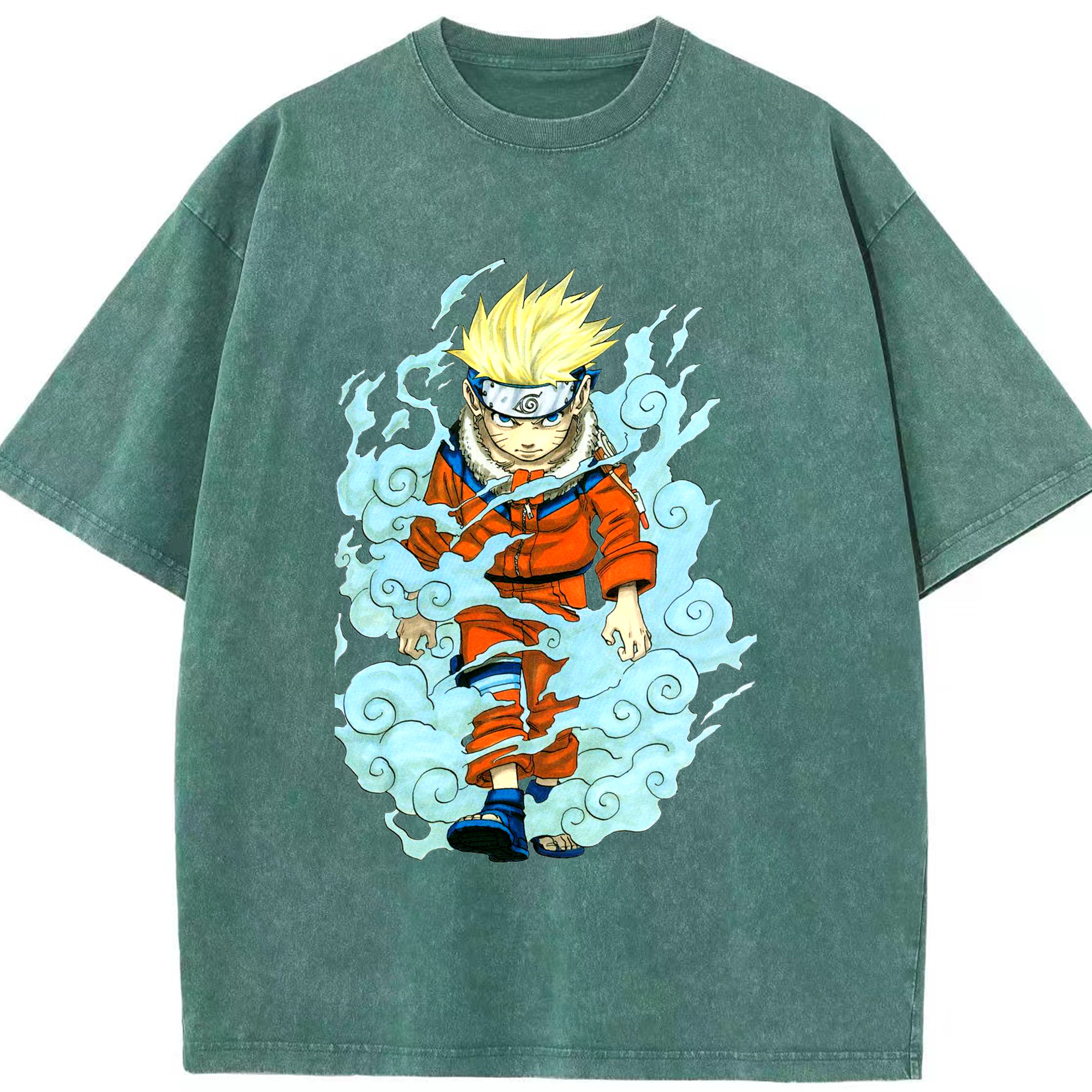 （画像用） NARUTO -ナルト- うずまき ナルト Uzumaki Naruto 綿100% ヴィンテージ風 半袖Tシャツ（フロントプリント）